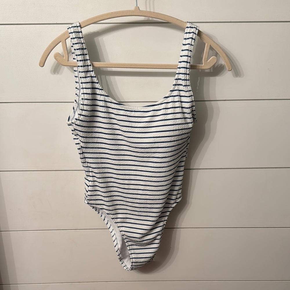 NWT-  never worn. J. Crew Striped One Piece Swimsuit - Navy and White